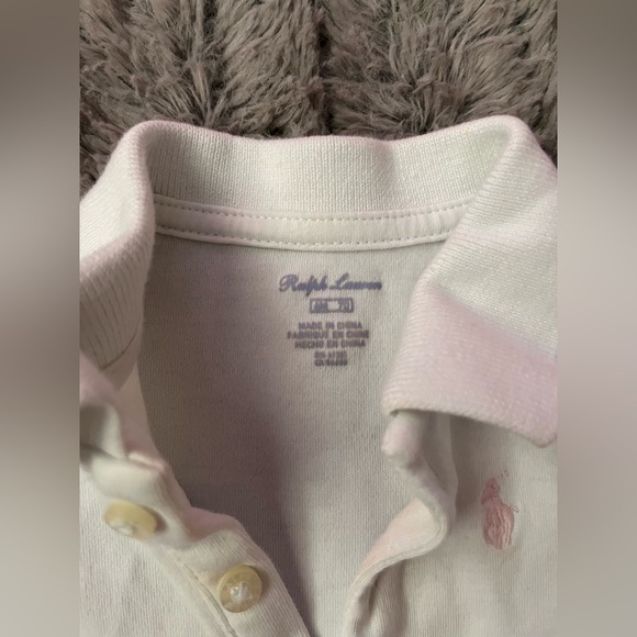 Baby Ralph Lauren White Polo with Pink & blue Accents - Picture 4 of 6